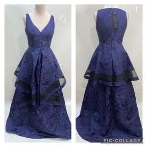 Aidan Mattox jacquard sleeveless long gown